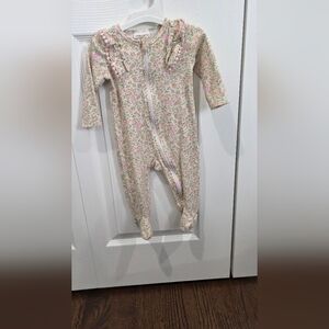 Laura Ashley Pink and Cream Floral Footie